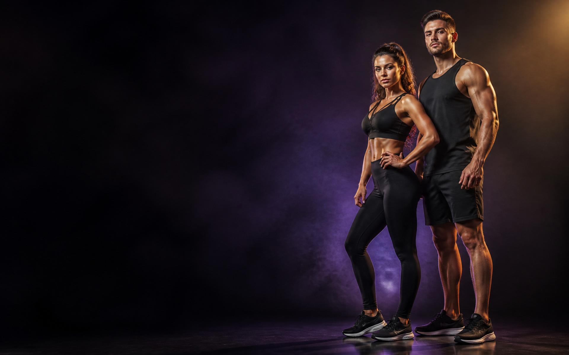 Fit couple in premium activewear